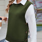 Buttoned Round Neck Sweater Vest