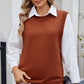 Buttoned Round Neck Sweater Vest