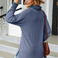 Slit Mock Neck Long Sleeve T-Shirt