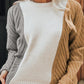 Color Block Textured Drop Shoulder Sweater