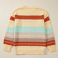 Color Block Round Neck Dropped Shoulder Sweater