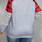 Plus Size Christmas Tree Plaid Round Neck Long Sleeve T-Shirt