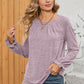 Ruched Round Neck Flounce Sleeve T-Shirt