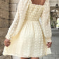 Swiss Dot Smocked Flounce Sleeve Dress