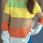 Color Block Round Neck Long Sleeve Sweater