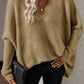 V-Neck Batwing Sleeve Sweater