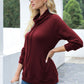 Drawstring Mock Neck Raglan Sleeve T-Shirt