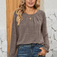 Ruched Round Neck Flounce Sleeve T-Shirt