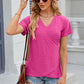 Eyelet Surplice Short Sleeve T-Shirt