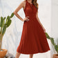 Swiss Dot Tie Neck Sleeveless Dress