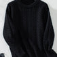 Cable-Knit Round Neck Long Sleeve Sweater