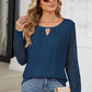 Cutout Round Neck Long Sleeve T-Shirt