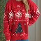 Christmas Element Round Neck Long Sleeve Sweater