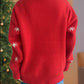 Reindeer Round Neck Dropped Shoulder Sweater