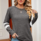 Striped Heathered Round Neck T-Shirt