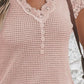 Decorative Button V-Neck Short Sleeve T-Shirt