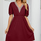 V-Neck Puff Sleeve Dress - Michelle Francisco