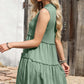 Frill Notched Sleeveless Mini Dress