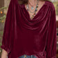 Cowl Neck Three-Quarter Sleeve Top