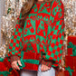 Candy Cane Contrast Round Neck Sweater