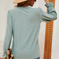 Eyelet V-Neck Flounce Sleeve T-Shirt