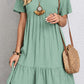 Full Size Ruched V-Neck Short Sleeve Dress