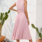 Swiss Dot Tie Neck Sleeveless Dress