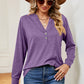 Notched Long Sleeve T-Shirt