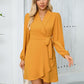 Surplice Tie Waist Long Sleeve Mini Dress