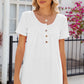 Eyelet Quarter Button Short Sleeve T-Shirt