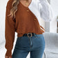 Two-Tone V-Neck Long Sleeve Sweater