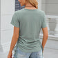 Eyelet Round Neck Short Sleeve T-Shirt