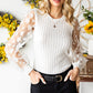 Textured Applique Long Sleeve Blouse