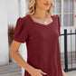Eyelet Puff Sleeve T-Shirt