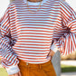 Striped Dropped Shoulder Long Sleeve Sweatshirt