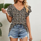 V-Neck Short Sleeve Blouse