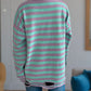 Distressed Striped Round Neck Long Sleeve Sweater