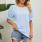 Round Neck Flounce Sleeve Blouse