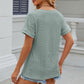 Eyelet V-Neck Short Sleeve T-Shirt