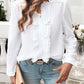 Textured Lace Detail Long Sleeve Shirt