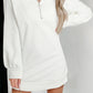 Half Zip Dropped Shoulder Mini Sweatshirt Dress