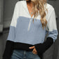 Color Block Hooded Long Sleeve T-Shirt