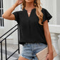 Notched Cap Sleeve T-Shirt