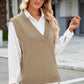 Side Slit V-Neck Sweater Vest