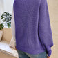 Contrast Heart Round Neck Long Sleeve Sweater