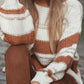 Striped Round Neck Dropped Shoulder Sweater