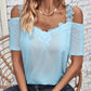 Full Size Lace Detail Short Sleeve T-Shirt