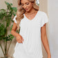 Ruched V-Neck Short Sleeve T-Shirt