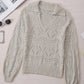 Hollow Out Johnny Collar Sweater