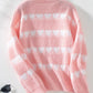 Heart Round Neck Dropped Shoulder Sweater